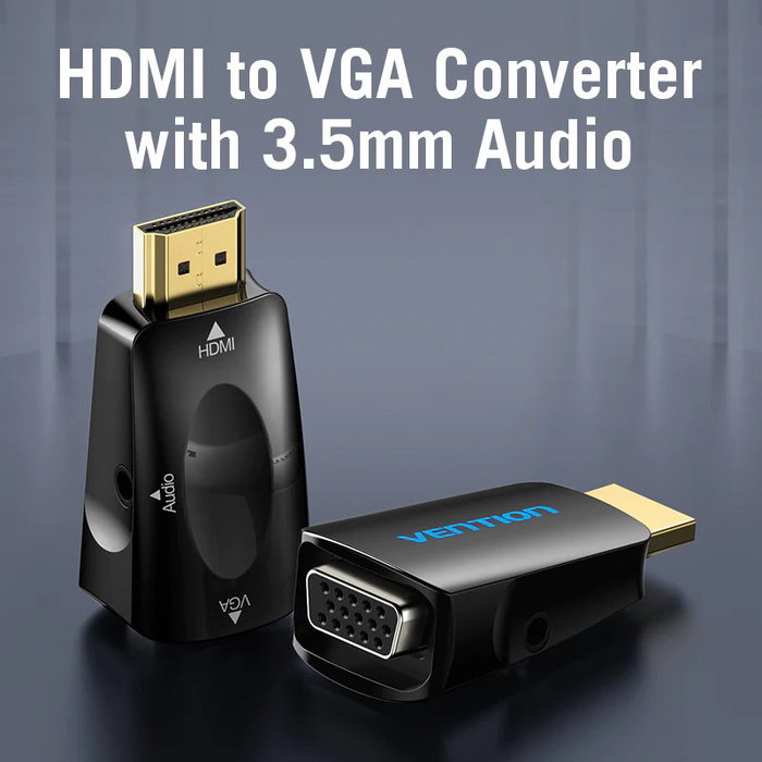 Vention Adaptador Conversor AIDB0 HDMI Macho a VGA Hembra con Audio Jack 3.5mm Vention Adaptador Conversor AIDB0 HDMI Macho a VGA Hembra con Audio Jack 3.5mm